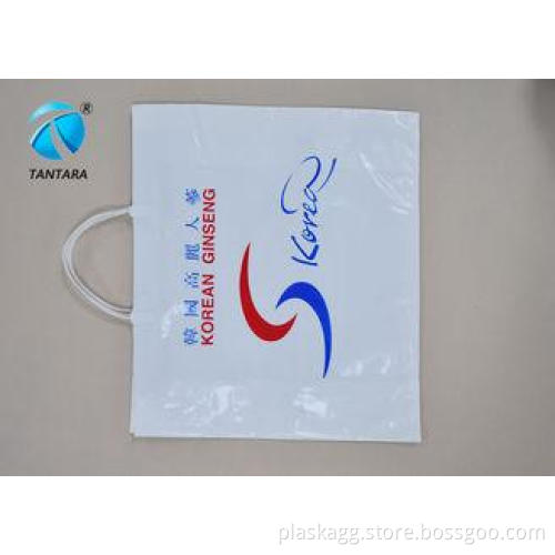 Customized Square Bottom Polythene Plastic Shopping Bag wit